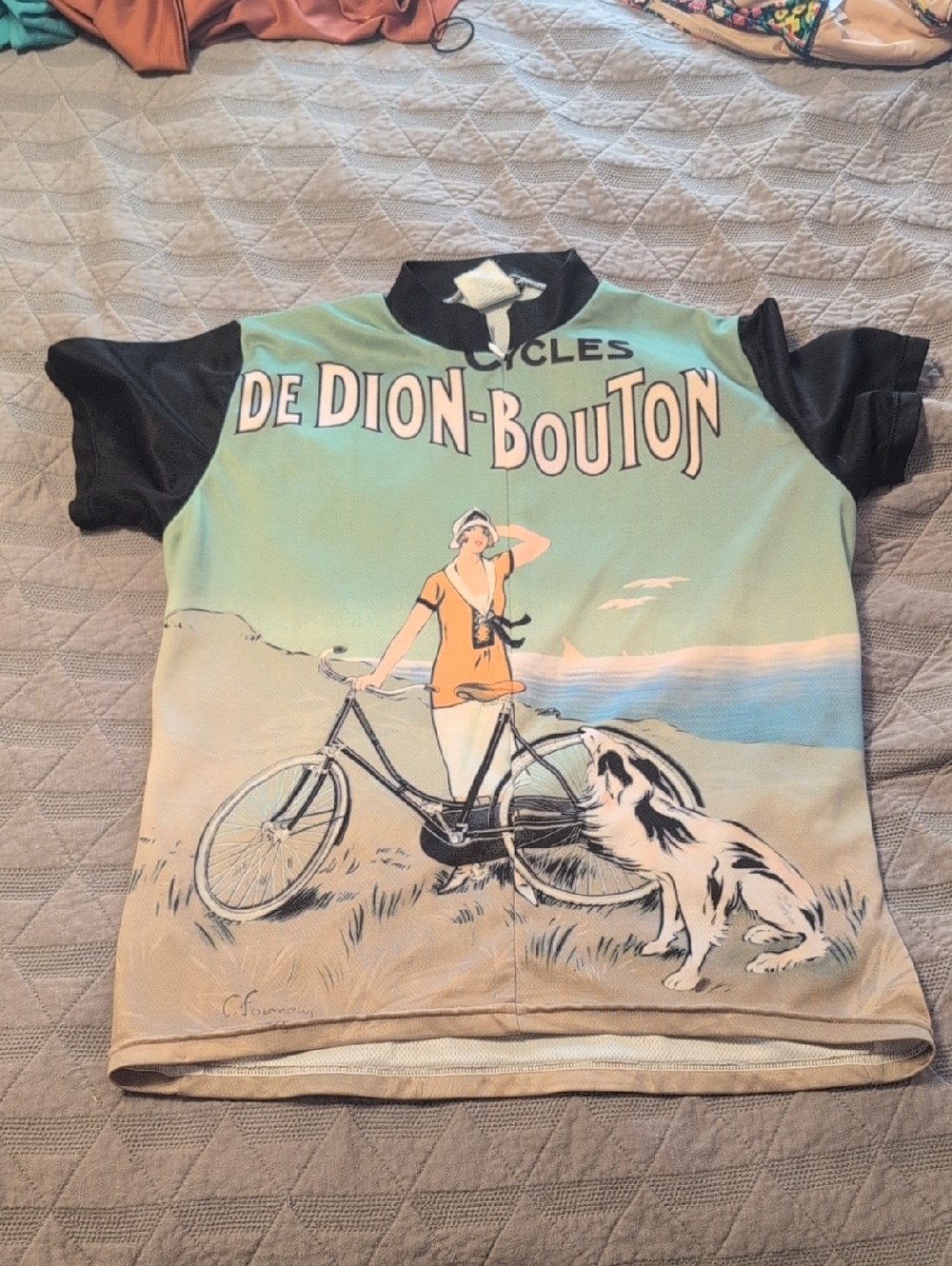 Women's Medium Cycling Shirt in Mint & Black